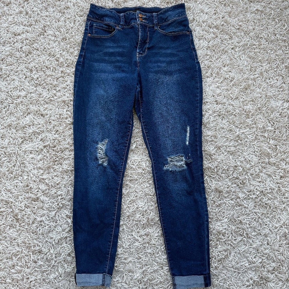Womens royalty high rise ankle cuffed skinny jeans size 6
